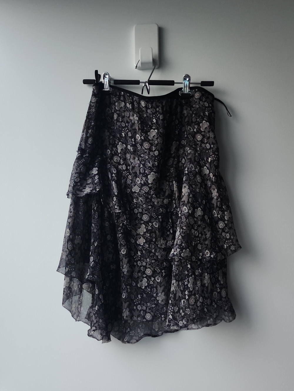 Elie Tahari 100% SIlk Floral Printed Layered A Line Skirt